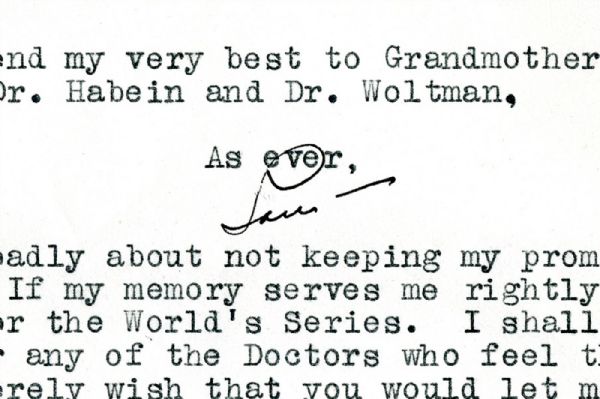 EXTRAORDINARY SEPTEMBER 13, 1939 LOU GEHRIG THREE-PAGE TLS WRITTEN TO MAYO CLINIC DR. PAUL OLEARY WITH REMARKABLE CONTENT – ONE OF THE FINEST GEHRIG ARTIFACTS EXTANT (OLEARY FAMILY PROVENANCE)